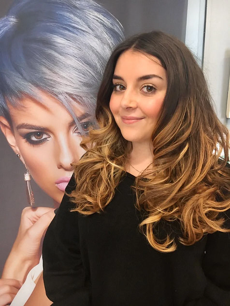 Balayage-Coloration und Trendschnitt